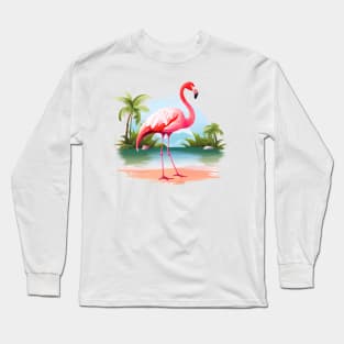 Cool Flamingo Long Sleeve T-Shirt